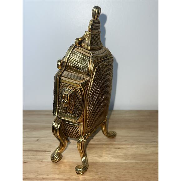 Vintage Mid-Century Emes Brass Shelf Clock French Provincial Hollywood Regency - Picture 3 of 12